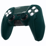 PlayVital 2 Set Futuristic CyberMech Design Silicone Case with Thumb Grips for PS5 Wireless Controller, Compatible with PS5 Official Charging Dock - Racing Green - CHXPFP009