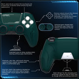 PlayVital 2 Set Futuristic CyberMech Design Silicone Case with Thumb Grips for PS5 Wireless Controller, Compatible with PS5 Official Charging Dock - Racing Green - CHXPFP009