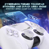 PlayVital 2 Set Futuristic CyberMech Design Silicone Case with Thumb Grips for PS5 Wireless Controller, Compatible with PS5 Official Charging Dock - White - CHXPFP007