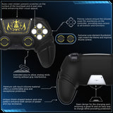 PlayVital 2 Set Runes Edition Silicone Cover Skin for PS5 Controller with Thumb Grips & Touchpad Skin & D-pad Area Sticker, Compatible with PS5 Charging Dock - Black - FVEPFP005