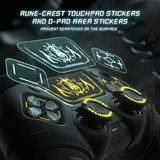 PlayVital 2 Set Runes Edition Silicone Cover Skin for PS5 Controller with Thumb Grips & Touchpad Skin & D-pad Area Sticker, Compatible with PS5 Charging Dock - Black - FVEPFP005