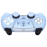 PlayVital 2 Set Runes Edition Silicone Cover Skin for PS5 Controller with Thumb Grips & Touchpad Skin & D-pad Area Sticker, Compatible with PS5 Charging Dock - Blue - FVEPFP008