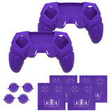 PlayVital 2 Set Runes Edition Silicone Cover Skin for PS5 Controller with Thumb Grips & Touchpad Skin & D-pad Area Sticker, Compatible with PS5 Charging Dock - Purple - FVEPFP007