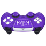 PlayVital 2 Set Runes Edition Silicone Cover Skin for PS5 Controller with Thumb Grips & Touchpad Skin & D-pad Area Sticker, Compatible with PS5 Charging Dock - Purple - FVEPFP007