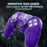 PlayVital 2 Set Runes Edition Silicone Cover Skin for PS5 Controller with Thumb Grips & Touchpad Skin & D-pad Area Sticker, Compatible with PS5 Charging Dock - Purple - FVEPFP007