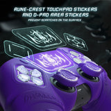 PlayVital 2 Set Runes Edition Silicone Cover Skin for PS5 Controller with Thumb Grips & Touchpad Skin & D-pad Area Sticker, Compatible with PS5 Charging Dock - Purple - FVEPFP007