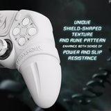 PlayVital 2 Set Runes Edition Silicone Cover Skin for PS5 Controller with Thumb Grips & Touchpad Skin & D-pad Area Sticker, Compatible with PS5 Charging Dock - White - FVEPFP006