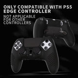 PlayVital 3D Studded Edition Anti-Slip Silicone Cover Case for ps5 Edge Controller, Soft Rubber Protector Skin for ps5 Edge Wireless Controller with 6 Thumb Grip Caps - Black - ETPFP001