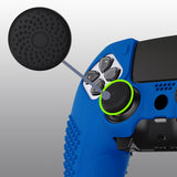 PlayVital 3D Studded Edition Anti-Slip Silicone Cover Case for ps5 Edge Controller, Soft Rubber Protector Skin for ps5 Edge Wireless Controller with 6 Thumb Grip Caps - Blue - ETPFP009