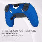 PlayVital 3D Studded Edition Anti-Slip Silicone Cover Case for ps5 Edge Controller, Soft Rubber Protector Skin for ps5 Edge Wireless Controller with 6 Thumb Grip Caps - Blue - ETPFP009