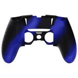 PlayVital 3D Studded Edition Anti-Slip Silicone Cover Case for ps5 Edge Controller, Soft Rubber Protector Skin for ps5 Edge Wireless Controller with 6 Thumb Grip Caps - Blue & Black - ETPFP006