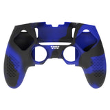 PlayVital 3D Studded Edition Anti-Slip Silicone Cover Case for ps5 Edge Controller, Soft Rubber Protector Skin for ps5 Edge Wireless Controller with 6 Thumb Grip Caps - Blue & Black - ETPFP006