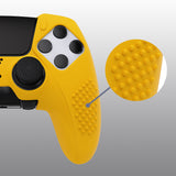 PlayVital 3D Studded Edition Anti-Slip Silicone Cover Case for ps5 Edge Controller, Soft Rubber Protector Skin for ps5 Edge Wireless Controller with 6 Thumb Grip Caps - Caution Yellow - ETPFP014