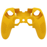 PlayVital 3D Studded Edition Anti-Slip Silicone Cover Case for ps5 Edge Controller, Soft Rubber Protector Skin for ps5 Edge Wireless Controller with 6 Thumb Grip Caps - Caution Yellow - ETPFP014