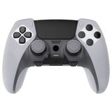 PlayVital 3D Studded Edition Anti-Slip Silicone Cover Case for ps5 Edge Controller, Soft Rubber Protector Skin for ps5 Edge Wireless Controller with 6 Thumb Grip Caps - Clear White - ETPFP003