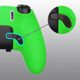 PlayVital 3D Studded Edition Anti-Slip Silicone Cover Case for ps5 Edge Controller, Soft Rubber Protector Skin for ps5 Edge Wireless Controller with 6 Thumb Grip Caps - Green - ETPFP012