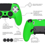 PlayVital 3D Studded Edition Anti-Slip Silicone Cover Case for ps5 Edge Controller, Soft Rubber Protector Skin for ps5 Edge Wireless Controller with 6 Thumb Grip Caps - Green - ETPFP012