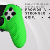 PlayVital 3D Studded Edition Anti-Slip Silicone Cover Case for ps5 Edge Controller, Soft Rubber Protector Skin for ps5 Edge Wireless Controller with 6 Thumb Grip Caps - Green - ETPFP012