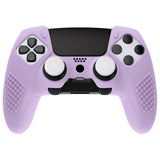 PlayVital 3D Studded Edition Anti-Slip Silicone Cover Case for ps5 Edge Controller, Soft Rubber Protector Skin for ps5 Edge Wireless Controller with 6 Thumb Grip Caps - Mauve Purple - ETPFP011