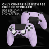 PlayVital 3D Studded Edition Anti-Slip Silicone Cover Case for ps5 Edge Controller, Soft Rubber Protector Skin for ps5 Edge Wireless Controller with 6 Thumb Grip Caps - Mauve Purple - ETPFP011