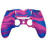 PlayVital 3D Studded Edition Anti-Slip Silicone Cover Case for ps5 Edge Controller, Soft Rubber Protector Skin for ps5 Edge Wireless Controller with 6 Thumb Grip Caps - Pink & Purple & Blue - ETPFP015