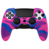 PlayVital 3D Studded Edition Anti-Slip Silicone Cover Case for ps5 Edge Controller, Soft Rubber Protector Skin for ps5 Edge Wireless Controller with 6 Thumb Grip Caps - Pink & Purple & Blue - ETPFP015