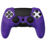 PlayVital 3D Studded Edition Anti-Slip Silicone Cover Case for ps5 Edge Controller, Soft Rubber Protector Skin for ps5 Edge Wireless Controller with 6 Thumb Grip Caps - Purple - ETPFP010