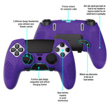 PlayVital 3D Studded Edition Anti-Slip Silicone Cover Case for ps5 Edge Controller, Soft Rubber Protector Skin for ps5 Edge Wireless Controller with 6 Thumb Grip Caps - Purple - ETPFP010