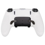 PlayVital 3D Studded Edition Anti-Slip Silicone Cover Case for ps5 Edge Controller, Soft Rubber Protector Skin for ps5 Edge Wireless Controller with 6 Thumb Grip Caps - White - ETPFP002