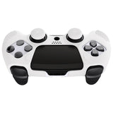 PlayVital 3D Studded Edition Anti-Slip Silicone Cover Case for ps5 Edge Controller, Soft Rubber Protector Skin for ps5 Edge Wireless Controller with 6 Thumb Grip Caps - White - ETPFP002