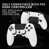 PlayVital 3D Studded Edition Anti-Slip Silicone Cover Case for ps5 Edge Controller, Soft Rubber Protector Skin for ps5 Edge Wireless Controller with 6 Thumb Grip Caps - White - ETPFP002