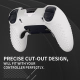 PlayVital 3D Studded Edition Anti-Slip Silicone Cover Case for ps5 Edge Controller, Soft Rubber Protector Skin for ps5 Edge Wireless Controller with 6 Thumb Grip Caps - White - ETPFP002