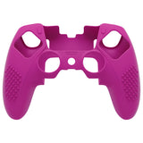 PlayVital 3D Studded Edition Anti-Slip Silicone Cover Case for ps5 Edge Controller, Soft Rubber Protector Skin for ps5 Edge Wireless Controller with 6 Thumb Grip Caps - Neon Purple - ETPFP017