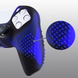 PlayVital 3D Studded Edition Anti-Slip Silicone Cover Skin for ps5 Controller, Soft Rubber Case Protector for ps5 Wireless Controller with Thumb Grip Caps - Blue & Black - TDPF023