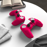 PlayVital 3D Studded Bright Pink Ergonomic Soft Controller Silicone Case Grips for PS5, Rubber Protector Skins with 6 Black Thumbstick Caps for PS5 Controller - TDPF025