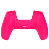 PlayVital 3D Studded Bright Pink Ergonomic Soft Controller Silicone Case Grips for PS5, Rubber Protector Skins with 6 Black Thumbstick Caps for PS5 Controller - TDPF025