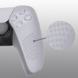 PlayVital 3D Studded Clear White Ergonomic Soft Controller Silicone Case Grips for PS5, Rubber Protector Skins with 6 Clear White Thumbstick Caps for PS5 Controller - Compatible with Charging Station - TDPF026