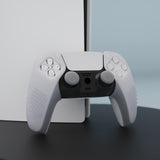 PlayVital 3D Studded Clear White Ergonomic Soft Controller Silicone Case Grips for PS5, Rubber Protector Skins with 6 Clear White Thumbstick Caps for PS5 Controller - Compatible with Charging Station - TDPF026