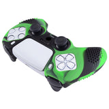 PlayVital 3D Studded Edition Anti-Slip Silicone Cover Skin for ps5 Controller, Soft Rubber Case Protector for ps5 Wireless Controller with Thumb Grip Caps - Green & Black - TDPF024