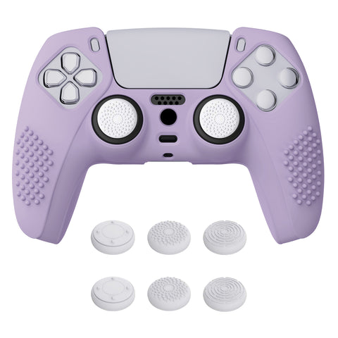 PlayVital Mauve Purple 3D Studded Edition Anti-slip Silicone Cover Skin for  5 Controller, Soft Rubber Case Protector for PS5 Wireless Controller with 6 White Thumb Grip Caps - TDPF009