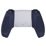 PlayVital 3D Studded Edition Midnight Blue Ergonomic Soft Controller Silicone Case Grips for PS5, Rubber Protector Skins with 6 Black Thumbstick Caps for PS5 Controller – Compatible with Charging Station - TDPF019