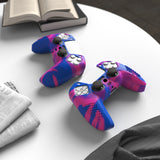 PlayVital 3D Studded Edition Anti-Slip Silicone Cover Skin for ps5 Controller, Soft Rubber Case Protector for ps5 Wireless Controller with Thumb Grip Caps - Pink & Purple & Blue - TDPF021