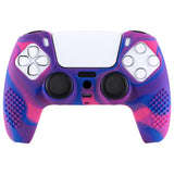 PlayVital 3D Studded Edition Anti-Slip Silicone Cover Skin for ps5 Controller, Soft Rubber Case Protector for ps5 Wireless Controller with Thumb Grip Caps - Pink & Purple & Blue - TDPF021