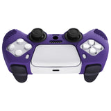 PlayVital Purple 3D Studded Edition Anti-slip Silicone Cover Skin for 5 Controller, Soft Rubber Case Protector for PS5 Wireless Controller with 6 Black Thumb Grip Caps - TDPF007