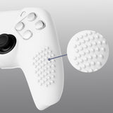 PlayVital White 3D Studded Edition Anti-slip Silicone Cover Skin for 5 Controller, Soft Rubber Case Protector for PS5 Wireless Controller with 6 White Thumb Grip Caps - TDPF002