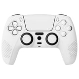 PlayVital White 3D Studded Edition Anti-slip Silicone Cover Skin for 5 Controller, Soft Rubber Case Protector for PS5 Wireless Controller with 6 White Thumb Grip Caps - TDPF002