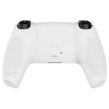 PlayVital White 3D Studded Edition Anti-slip Silicone Cover Skin for 5 Controller, Soft Rubber Case Protector for PS5 Wireless Controller with 6 White Thumb Grip Caps - TDPF002