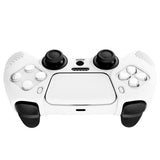 PlayVital White 3D Studded Edition Anti-slip Silicone Cover Skin for 5 Controller, Soft Rubber Case Protector for PS5 Wireless Controller with 6 White Thumb Grip Caps - TDPF002