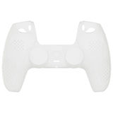 PlayVital 3D Studded Glow in Dark - Green Ergonomic Soft Controller Silicone Case Grips for PS5, Rubber Protector Skins with 6 Clear White Thumbstick Caps for PS5 Controller - TDPF027