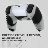 PlayVital 3D Studded New Hope Gray & Black Ergonomic Soft Controller Silicone Case Grips for PS5, Rubber Protector Skins with 6 Black Thumbstick Caps for PS5 Controller - TDPF036